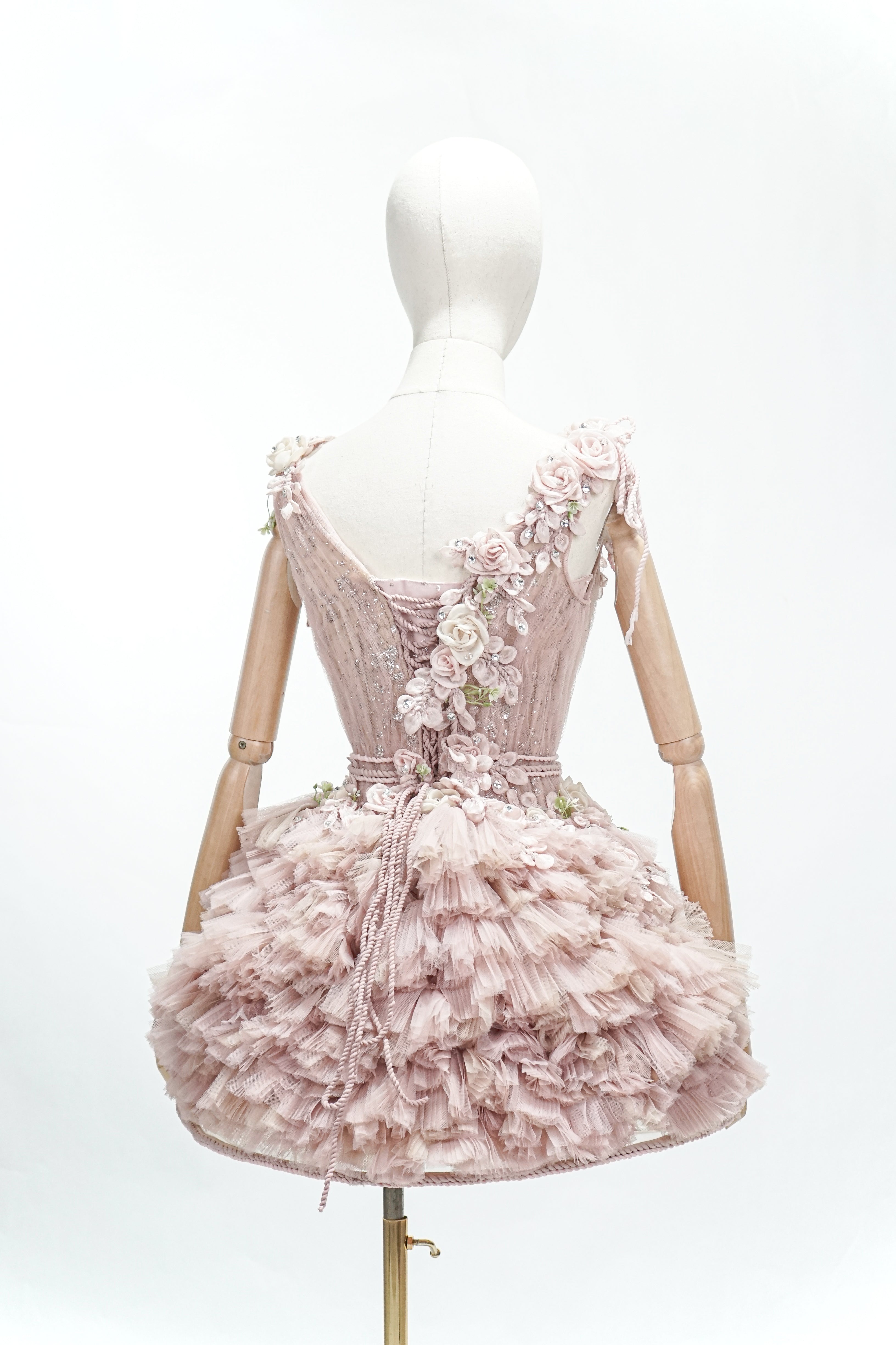 2405005 - DUSTY PINK FLOWERS TULLE