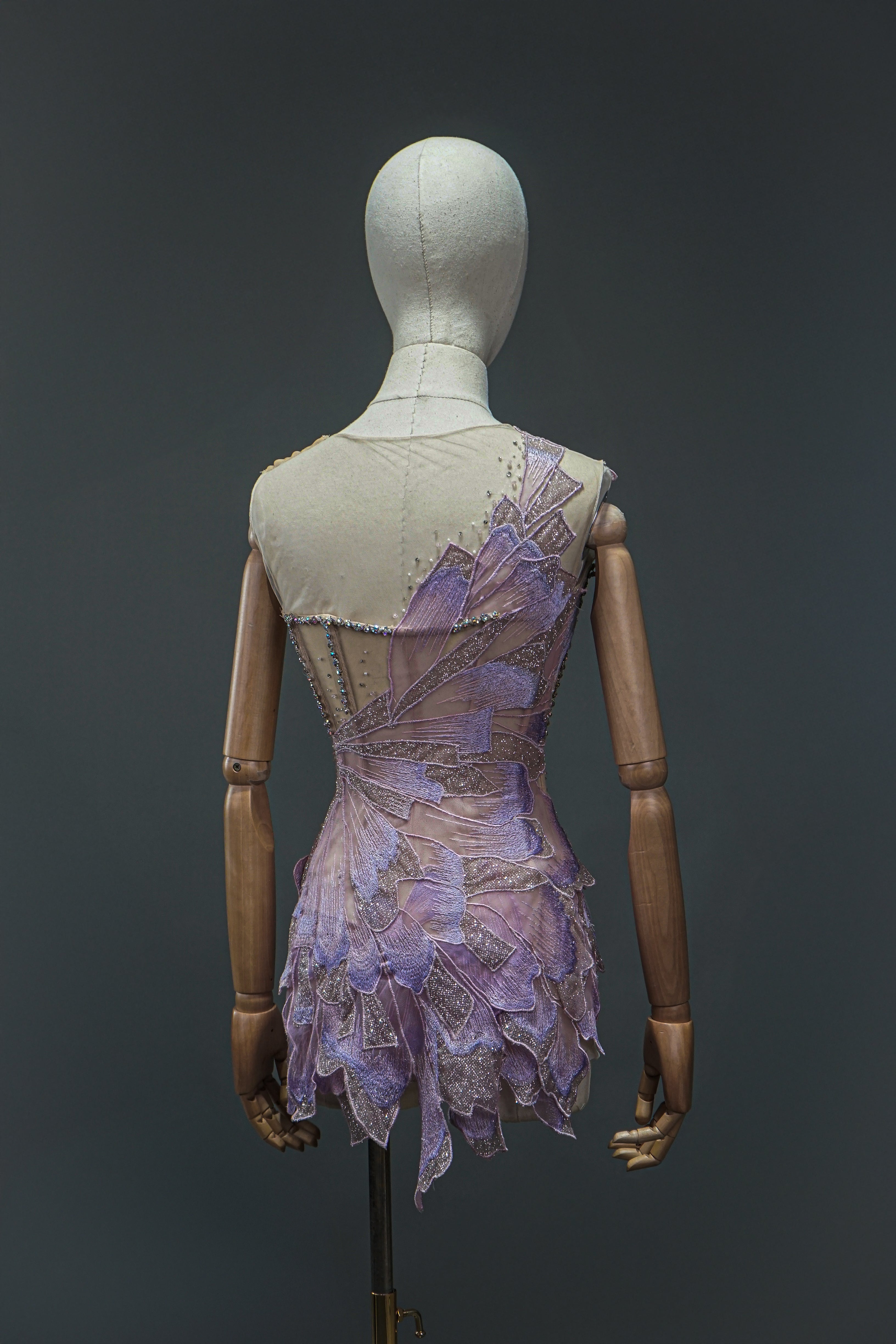 2404013 - PUPLE LEAF COKCTAIL DRESS